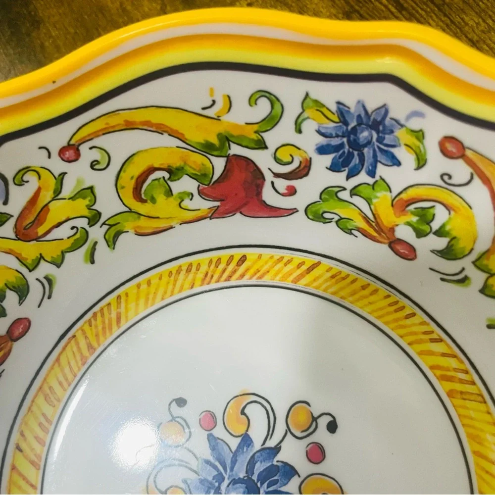 Sur La Table Floreal Melamine Dinnerware 2 Bowls & Single 9” Luncheon Plate